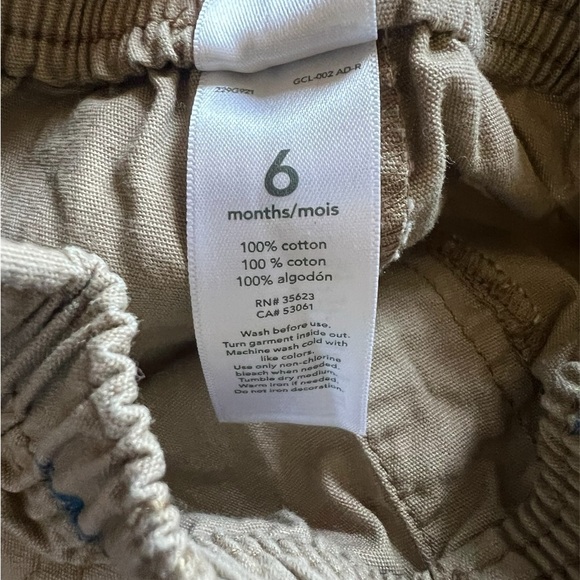 Carter’s Baby Boy Dinosaur Khaki Shorts | 6M - Picture 3 of 4